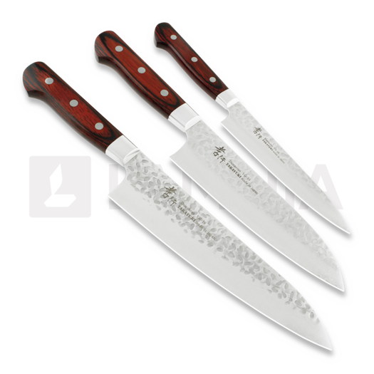 Sakai Takayuki Gyuto, Santoku, and Petty Japanese Kitchen Chef Knives Set