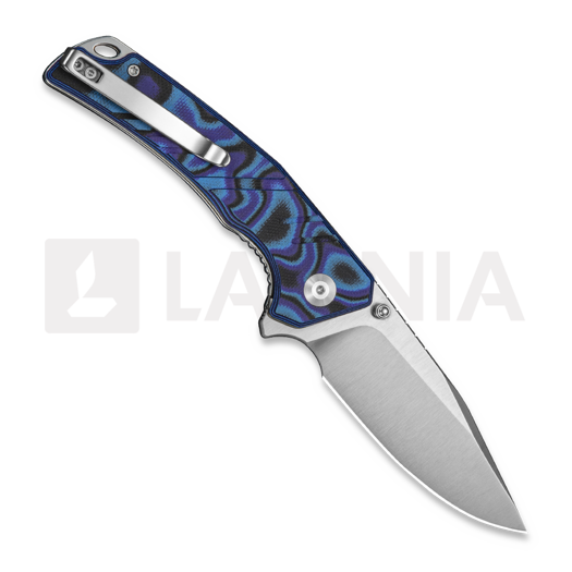 Sencut Quirk 접이식 나이프, Blue/Purple/Black G-10, Satin S25099-3