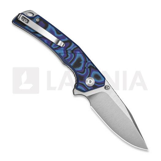Sencut Quirk 접이식 나이프, Blue/Purple/Black G-10, Satin S25099-3