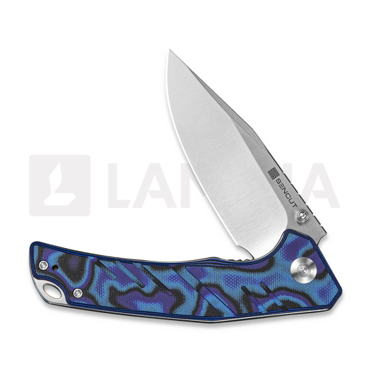 Sencut Quirk 접이식 나이프, Blue/Purple/Black G-10, Satin S25099-3