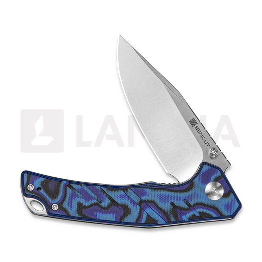 Sencut Quirk 접이식 나이프, Blue/Purple/Black G-10, Satin S25099-3