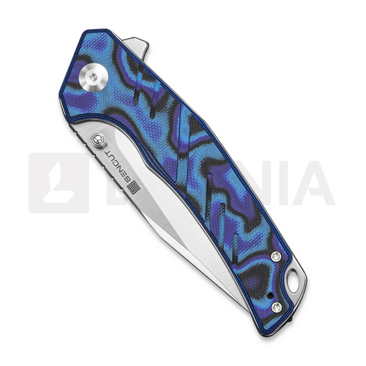 Sencut Quirk 접이식 나이프, Blue/Purple/Black G-10, Satin S25099-3