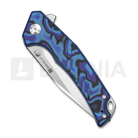 Sencut Quirk 접이식 나이프, Blue/Purple/Black G-10, Satin S25099-3