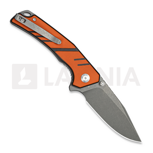Sencut Quirk 접이식 나이프, Orange & Black G-10, Stonewash S25099-1