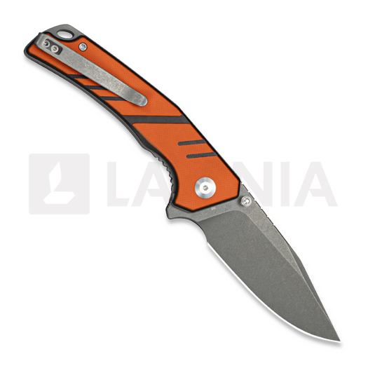Sencut Quirk 접이식 나이프, Orange & Black G-10, Stonewash S25099-1
