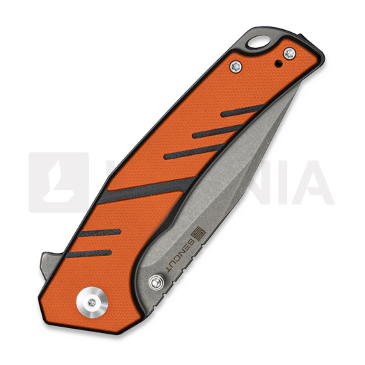 Sencut Quirk 접이식 나이프, Orange & Black G-10, Stonewash S25099-1