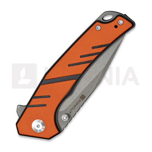 Sencut Quirk 접이식 나이프, Orange & Black G-10, Stonewash S25099-1