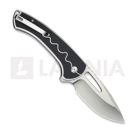 Sencut Squiggy, White/Black G-10, Satin S24082A-1