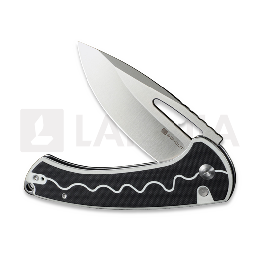Sencut Squiggy, White/Black G-10, Satin S24082A-1