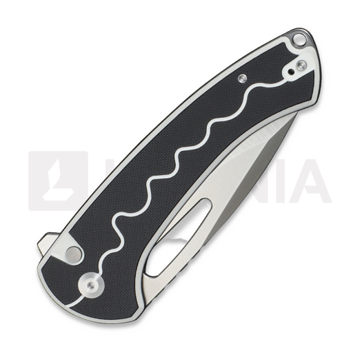 Sencut Squiggy, White/Black G-10, Satin S24082A-1