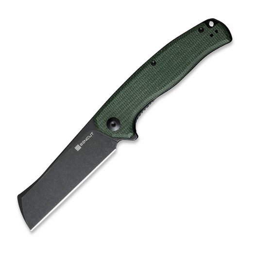 Sencut Traxler, Green Canvas Micarta, Black Stonewash S20057C-4