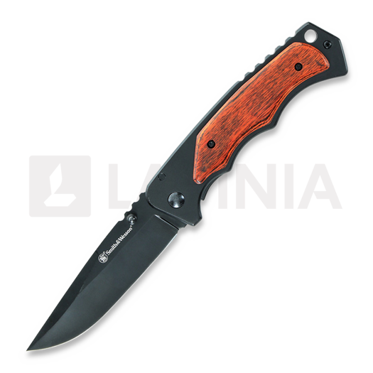 Coltello pieghevole Smith & Wesson Framelock, brown wood
