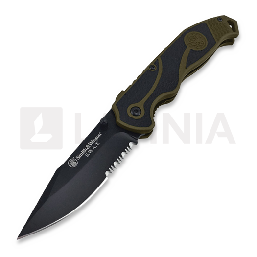 Nóż składany Smith & Wesson Linerlock A/O Green/Black