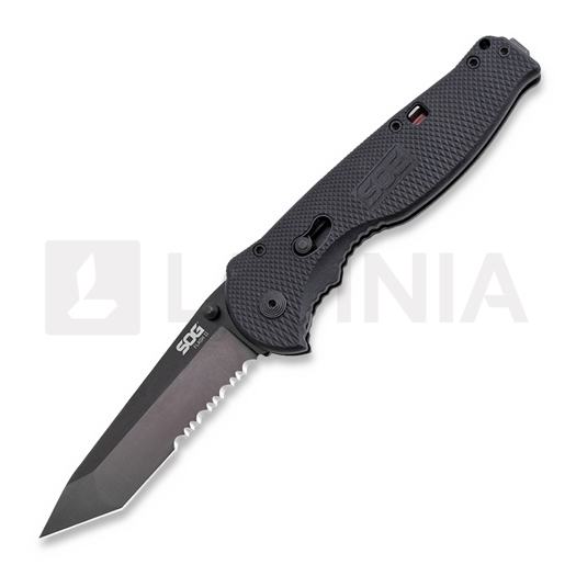 Складной нож SOG Flash II Tanto, чёрный, серрейтор SOG-TFSAT98-CP