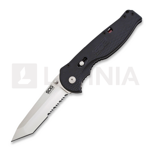 Skladací nôž SOG Flash II Tanto, satin, zúbkovaný SOG-FSAT98-CP