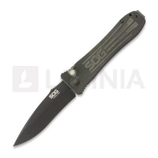 SOG Strat Ops Auto S35VN Black Micarta SOGSO1001-BX
