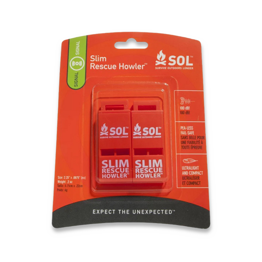 SOL Slim Resque Howler Whistel Pkg/2