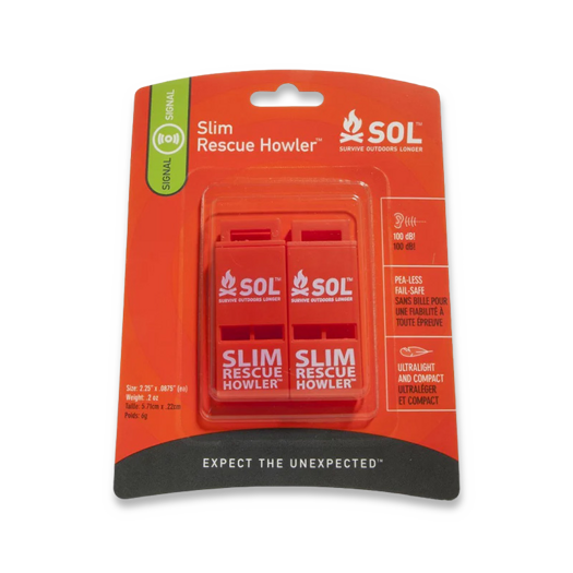 SOL Slim Resque Howler Whistel Pkg/2
