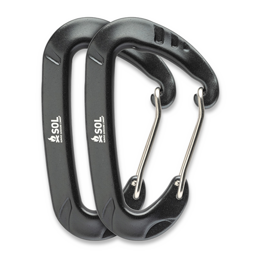 SOL Wiregate Utility Carabiner 8 cm, 2 Pack