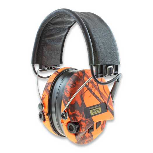 Sordin Supreme Pro-X LED 귀마개, Hear2, Leather band, GEL, Orange Camo 75302-X-09-S