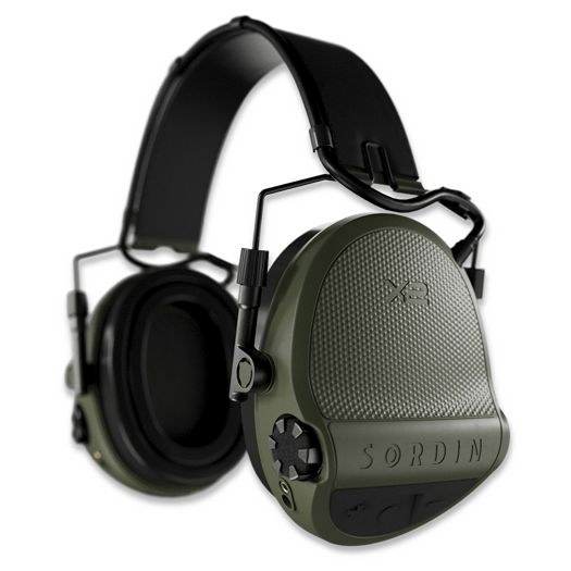 Sordin Supreme X2 BT Headband leather Gel vihreä green earmuffs 302006-10G