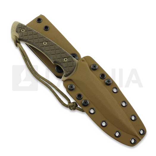 Spartan Blades Ares k&eacute;s, FDE/Green, Tan Kydex