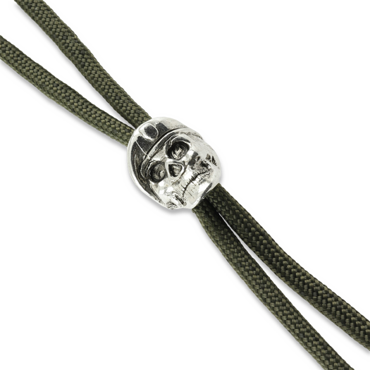 Spartan Blades Green Lanyard with Beret Skull Bead