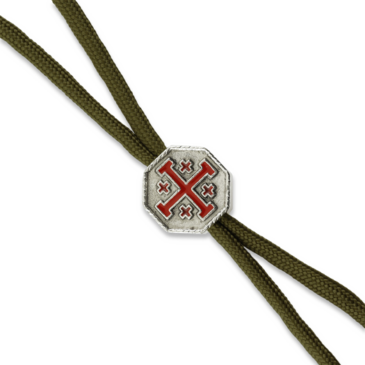 Spartan Blades Green Lanyard with Crusader Cross Bead