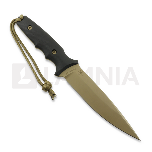 Spartan Blades Harsey Clandestina veitsi, FDE/Black, Tan Kydex