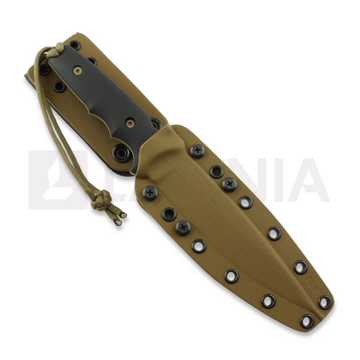 Spartan Blades Harsey Clandestina veitsi, FDE/Black, Tan Kydex