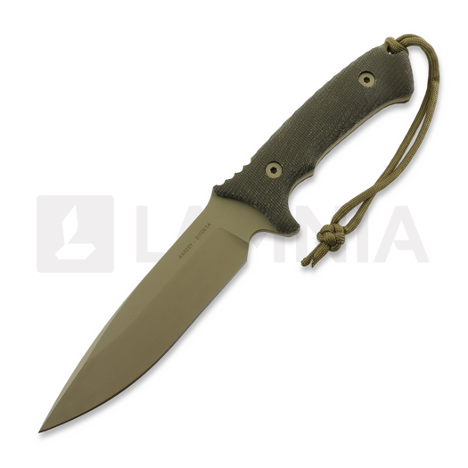 Spartan Blades Harsey Difensa veitsi, FDE/Green, Tan Kydex