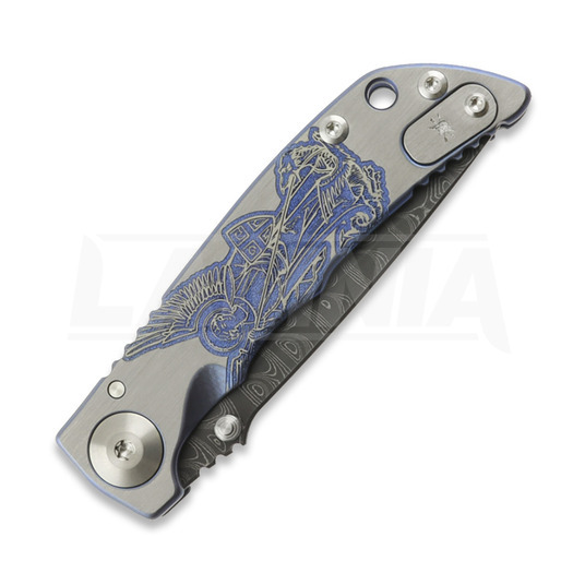 Spartan Blades Harsey Folder 3.25 Damascus &ouml;sszecsukhat&oacute; k&eacute;s, Saint Michael