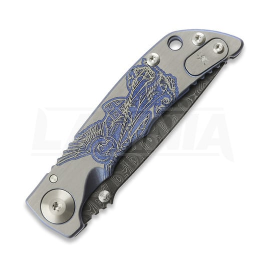 Couteau pliant Spartan Blades Harsey Folder 3.25 Damascus, Saint Michael