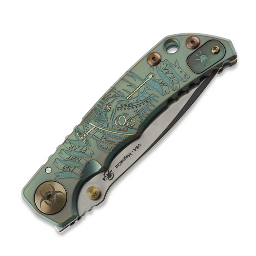 Couteau pliant Spartan Blades Harsey Folder Green/Bronze Ano Plague Doctor