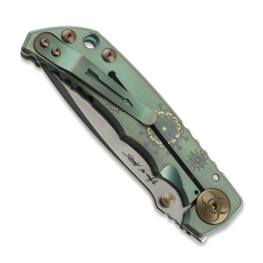 Couteau pliant Spartan Blades Harsey Folder Green/Bronze Ano Plague Doctor