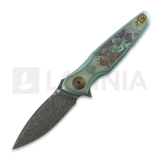 Coltello pieghevole Spartan Blades Pandia Damascus, Ronin Five Rings "Fire"