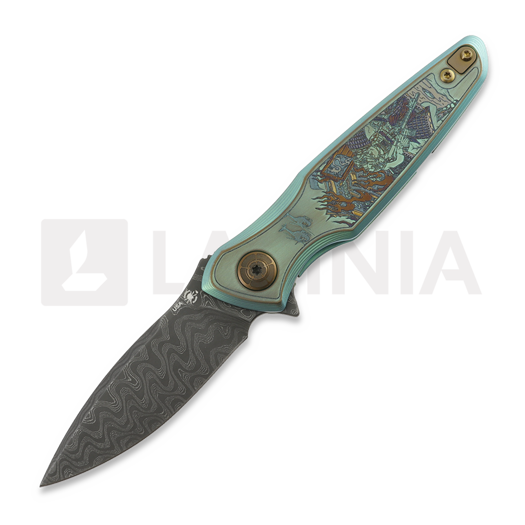 Skladací nôž Spartan Blades Pandia Damascus, Ronin Five Rings "Fire"