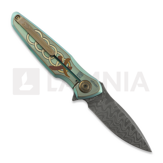 Coltello pieghevole Spartan Blades Pandia Damascus, Ronin Five Rings "Fire"