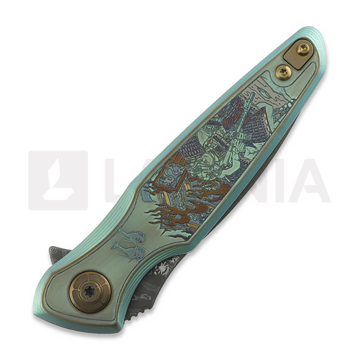 Coltello pieghevole Spartan Blades Pandia Damascus, Ronin Five Rings "Fire"