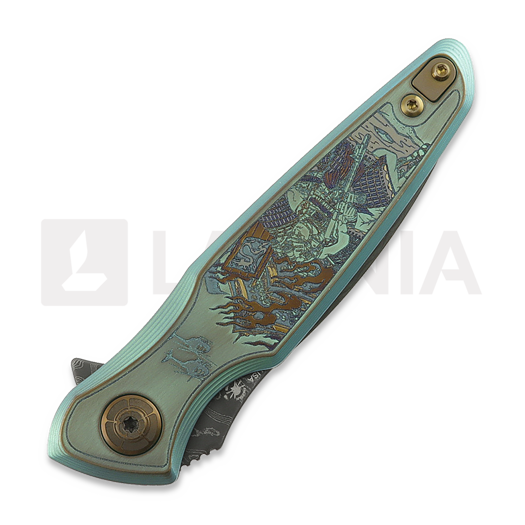 Coltello pieghevole Spartan Blades Pandia Damascus, Ronin Five Rings "Fire"