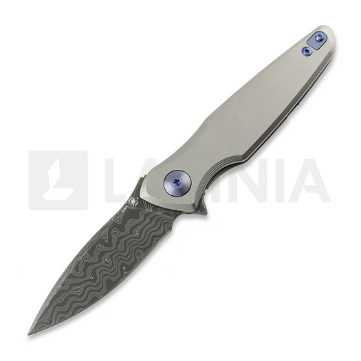 Складной нож Spartan Blades Pandia Damascus, Satin/Blasted Titanium & Blue HW