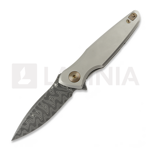 Nóż składany Spartan Blades Pandia Damascus, Satin/Blasted Titanium & Bronze HW