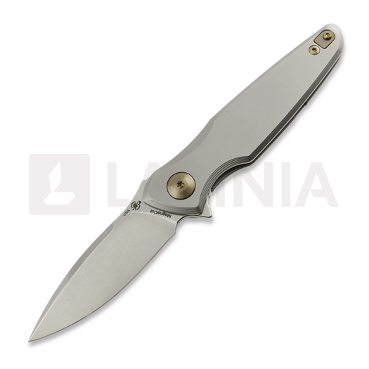 Spartan Blades Pandia fällkniv, Satin/Blasted Titanium & Bronze HW, Stonewash