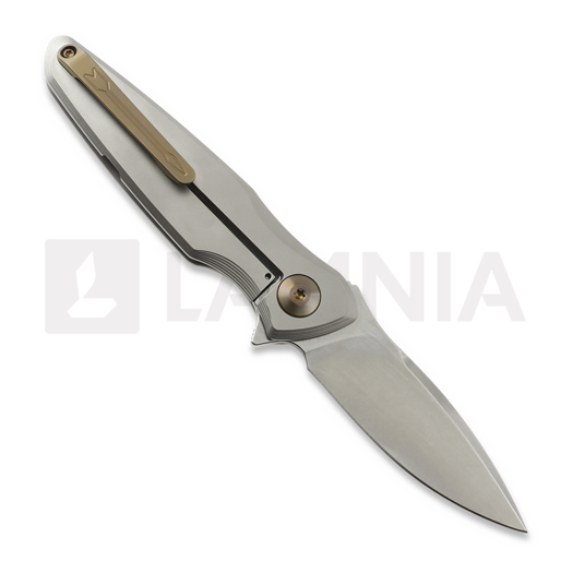 Navalha Spartan Blades Pandia, Satin/Blasted Titanium & Bronze HW, Stonewash