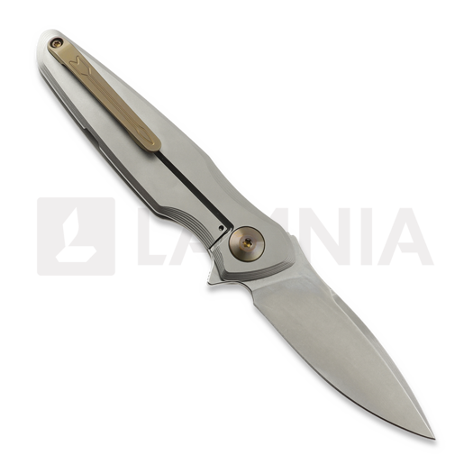 Navalha Spartan Blades Pandia, Satin/Blasted Titanium & Bronze HW, Stonewash