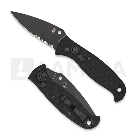 Briceag Spyderco Autonomy 2, negru, zimţat C165GPSBBK2