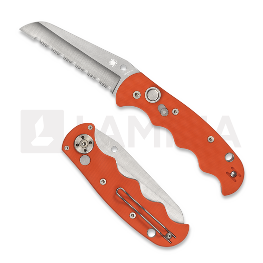 Couteau pliant Spyderco Autonomy with Safety, orange, lame à dents C165GSOR