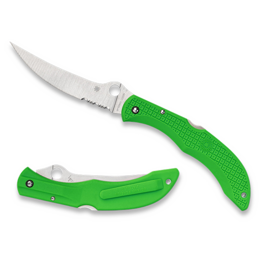 Spyderco Catcherman Salt, Green FRN, ComboEdge SPRINT RUN C17PSGR