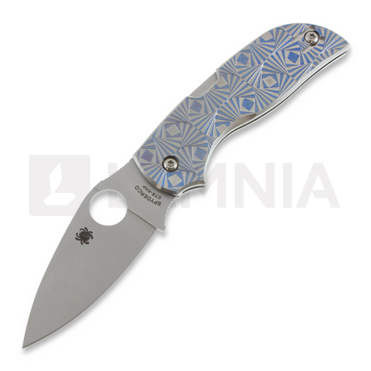 Spyderco Chaparral Blue Stepped Titanium 접이식 나이프 C152STIBLP