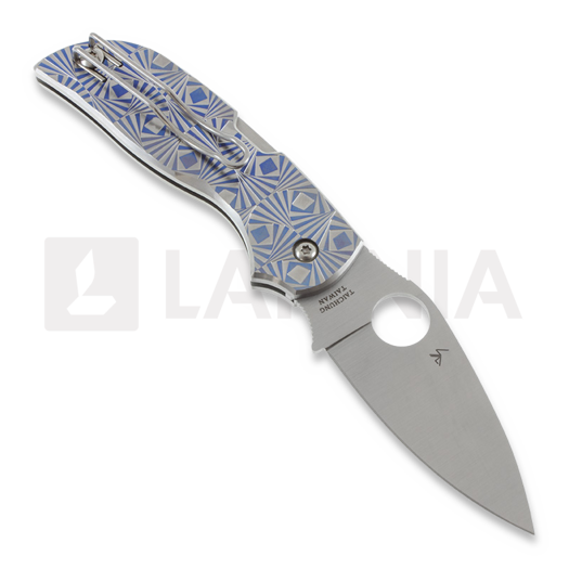 Spyderco Chaparral Blue Stepped Titanium folding knife C152STIBLP